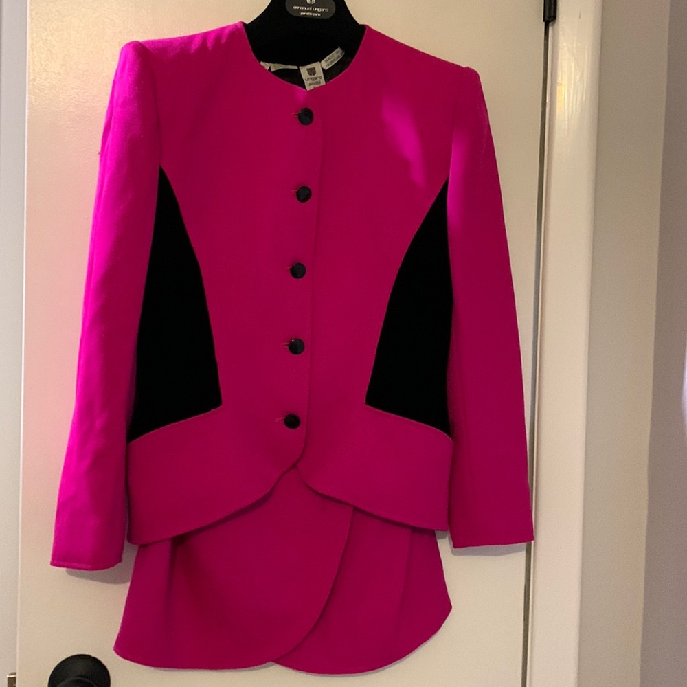 Emanuel Ungaro Paris Parallèle2 Piece Set Suit Blazer Skirt Size6-